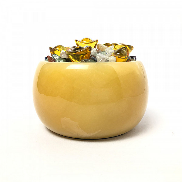 黃玉聚寶盆(精巧招財)