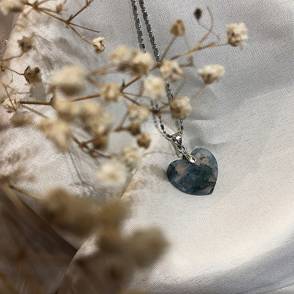 海草玉心型項鍊 