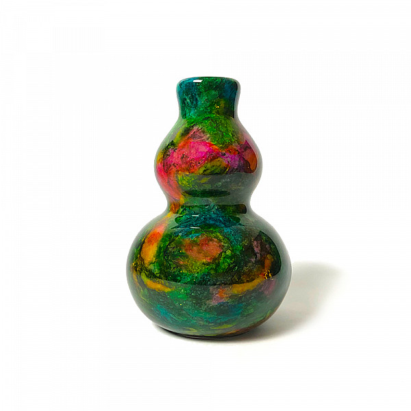 Rainbow Jade Craft Vase_Gourd