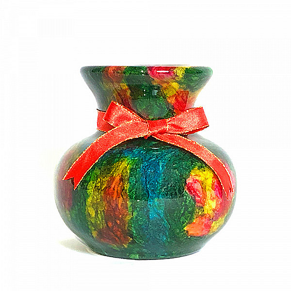 Rainbow Jade Craft Vase_lucky Urn
