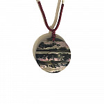 玫瑰石圓牌吊墜